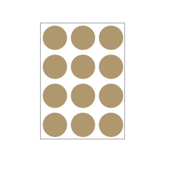 1-1/4" Color Coding Dots Gold - Sheet Form